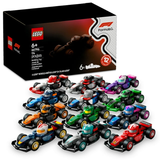 LEGO F1 Collectible Race Cars 6 Pack Mystery Box Building Kit