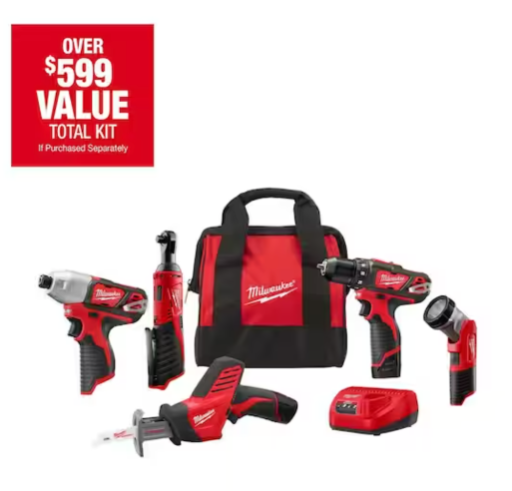 Milwaukee M12 5-Tool Cordless Combo Kit