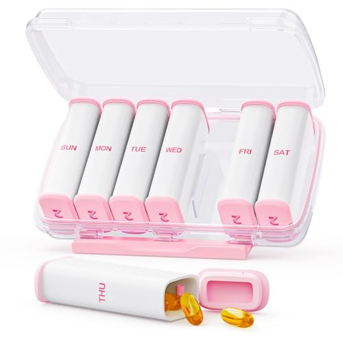 Pink Weekly Pill Organizer