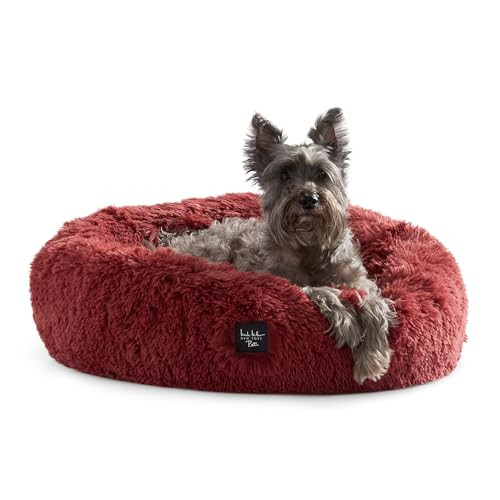 Nicole Miller New York PET Ellie Fuzzy Solid Donut Pet Bed