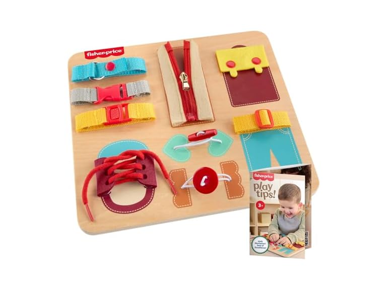 Fisher-Price Wood Montessori Dressing Board w/ 9 Activities Deal