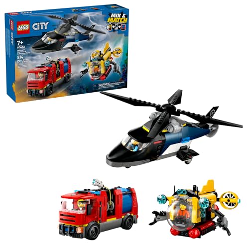LEGO City: Mix & Match - Helicopter, Fire Truck & Submarine Remix (60462, 874-Piece) Deal