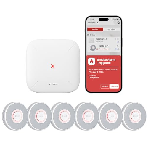 X-Sense Smart Wireless Smoke Detector with Voice Alerts, 6 Pack