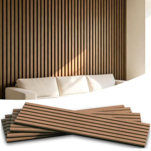Wood Slat Wall Panel 4 Pack 93.3"x11.8"