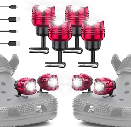 4 PC USB Rechargeable Headlights for Crocs