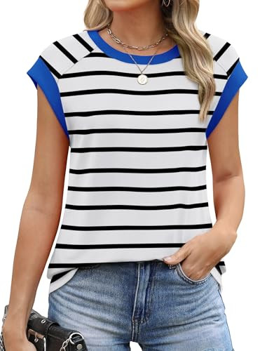 SAMPEEL Womens Cap Sleeve T Shirts