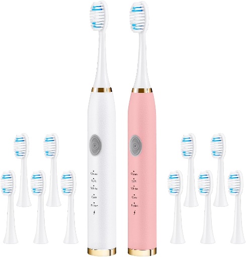 Rechargeable Sonic Toothbrush Bundle with 10 Replacement Heads