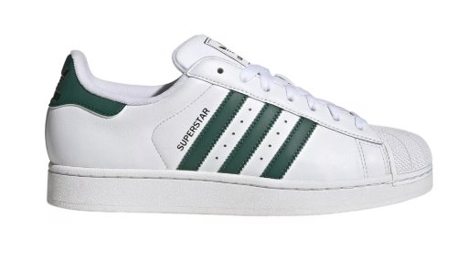 Adidas Men's Superstar II Shoes, White/Collegiate Green
