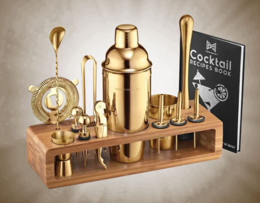 Mixology 23-Piece Stainless Gold Bartender Set