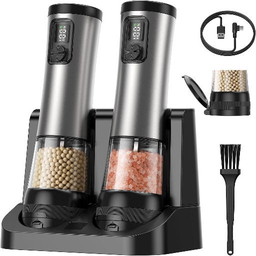 Electric Salt and Pepper Grinder Set - 2 Pack