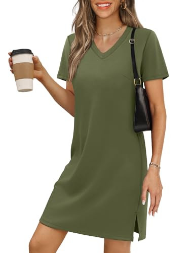 RUMIA V Neck Short Sleeve Summer Dresses