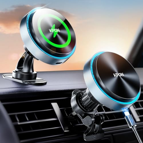 KPON 15W Fast Charging Magnetic Wireless Car Charger Mount
