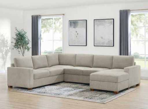 Thomasville Glenn Fabric Sectional with Storage Chaise