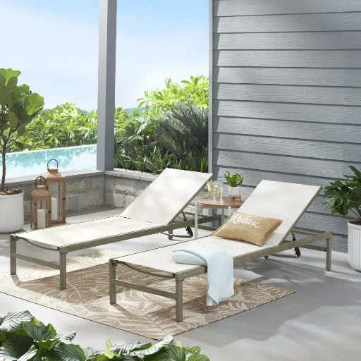 Mainstays Dashwood Outdoor Sling Chaise Loungers (2-Pack)