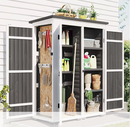 WhizMax Outdoor Tiered Garden Tool Storage Shed Cabinet