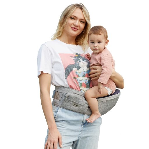 Baby Hip Carrier in Light Grey