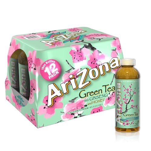 Arizona Green Tea with Ginseng and Honey 16 Fl Oz (12 Pack)