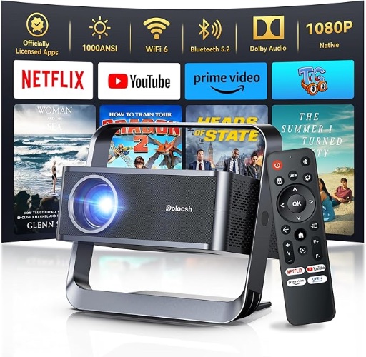 4K Projector with WIFI 6 and Bluetooth
