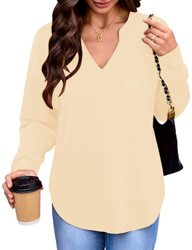 Totatuit Women's V Neck Long Sleeve Sweatshirt