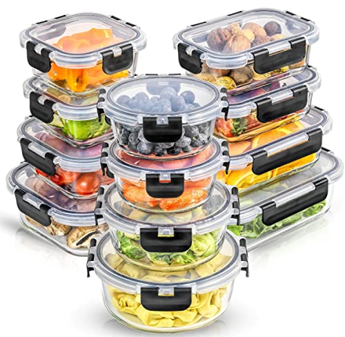 JoyJolt JoyFul 24-Piece Borosilicate Glass Airtight Food Storage Containers Set Deal