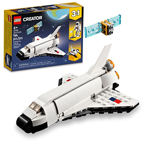 LEGO Creator 3-in-1 Space Shuttle Building Toy Kit, 144 Pcs.