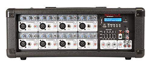 Rockville RPM80BT 2400W Powered 8 Channel Mixer/Amplifier