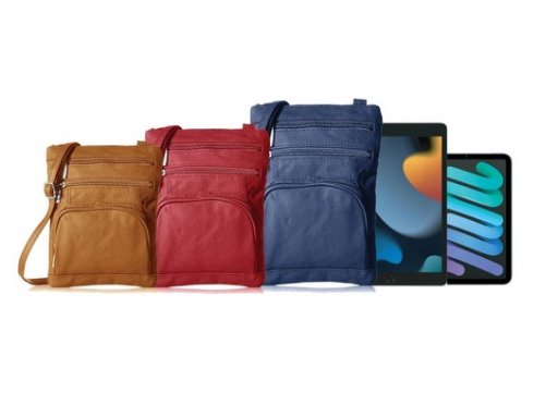 Super Soft Leather Crossbody Bag with Strap (3 Sizes)