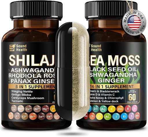 SoundHealth Wild Organic Irish Sea Moss and Shilajit Capsules