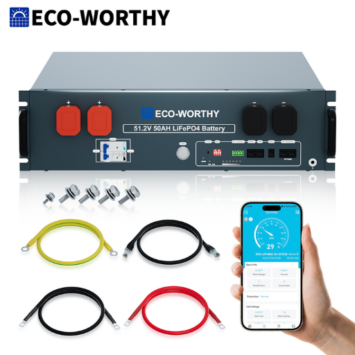 ECO-WORTHY 48V 50Ah Server Rack LiFePO4 Lithium Battery V3
