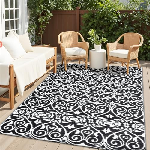 OLANLY Outdoor Waterproof Reversible Rug