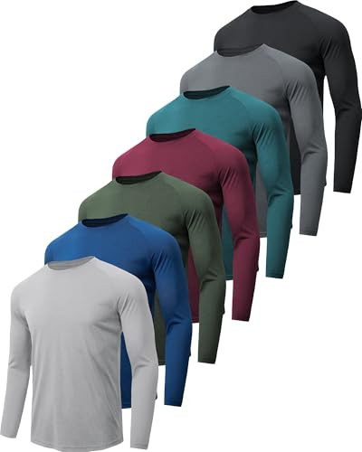 7 Pack Long Sleeve Shirts UPF 50+ UV Sun Protection Shirts
