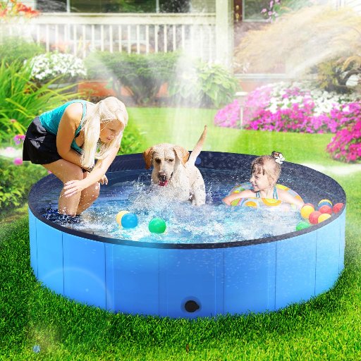 Niubya Foldable Dog Pool, 48" x 12"