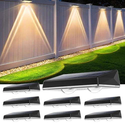 8 Pack SunFlickt Outdoor Solar Fence Lights