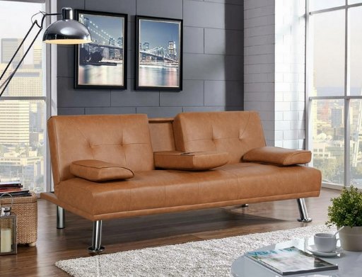 Renwick LuxuryGoods Modern Faux Leather Futon