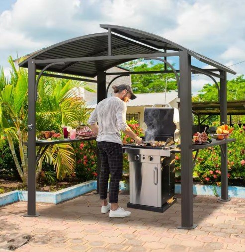 Domi Hardtop Grill Gazebo with Steel Roof
