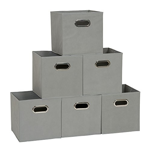 6-Pk 11" Household Essentials Foldable Fabric Storage Bins w/ Handles