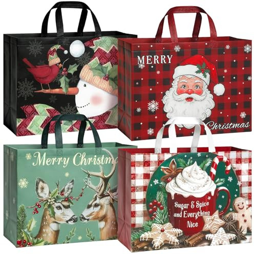 12 Pack of 17" Extra Large Christmas Gift Bags