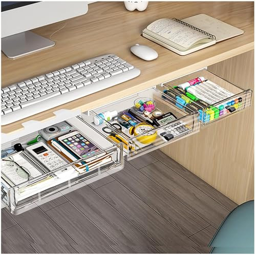 Under Desk Drawer Organizer 3-Pack