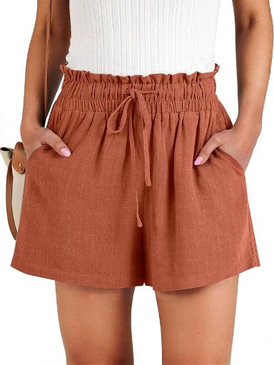Summer Elastic Waist Drawstring Shorts