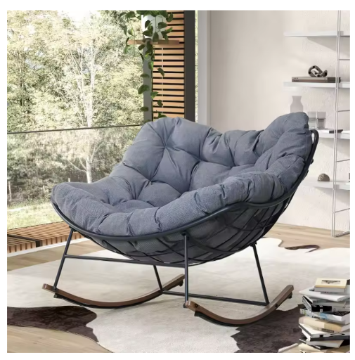 Comfortable Outdoor Papasan Rocking Chair with Cushion