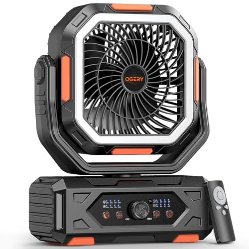 Portable Outdoor Fan with LED Light