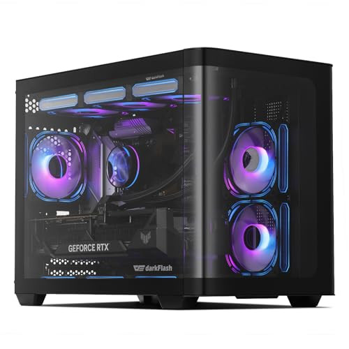 darkFlash Micro-ATX Gaming PC Case with ARGB Fans