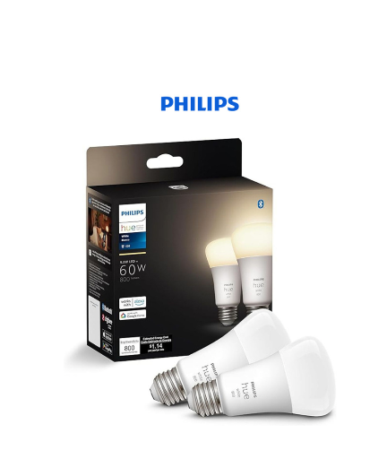 Philips Hue Smart 60W A19 LED Bulb (2 Count)
