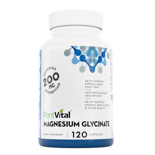 PlantVital Non-GMO Magnesium Glycinate 120-Count 200mg