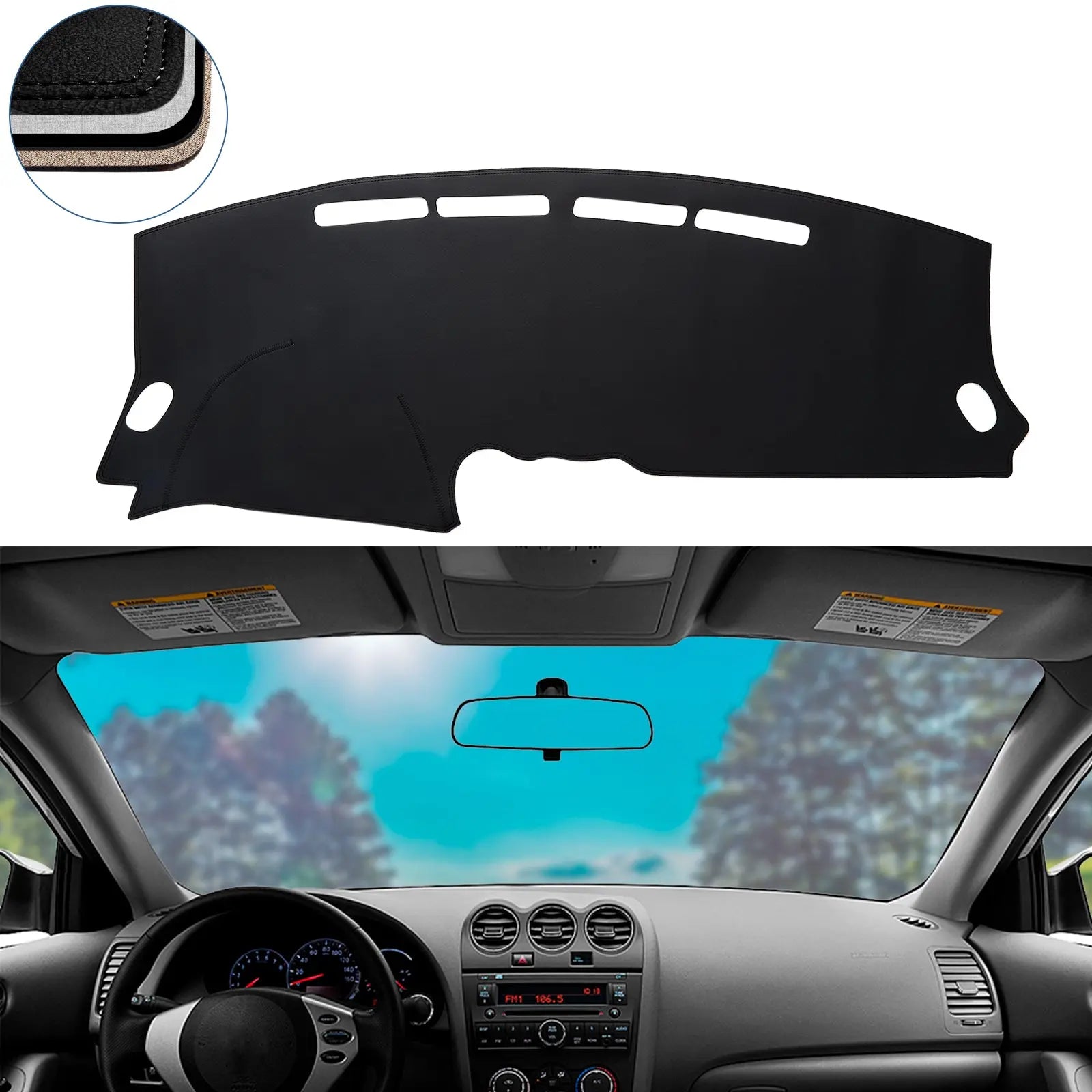 Dash Cover Mat for 2007-2012 Nissan Altima Leather