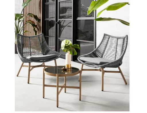 Mainstays Skyler Steel Wicker Rope Patio Set