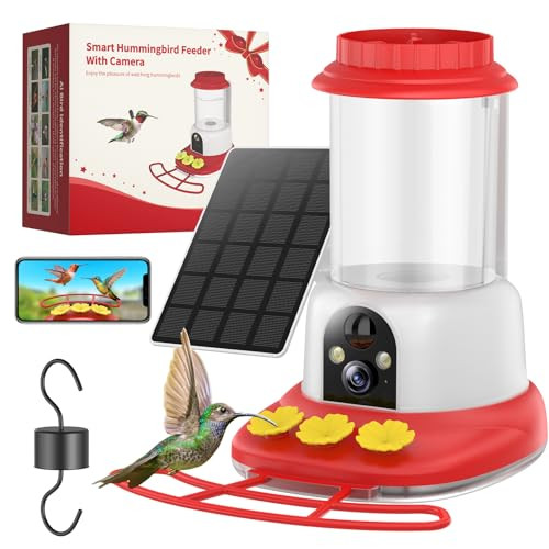 Hummingbird Feeder with Camera Solar Powered