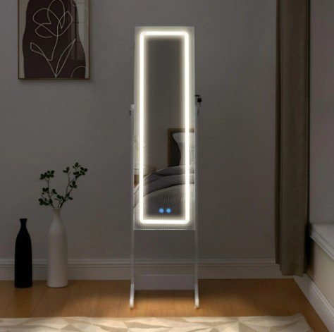 Mainstays Floor Lighted Dressing Mirror & Jewelry Armoire