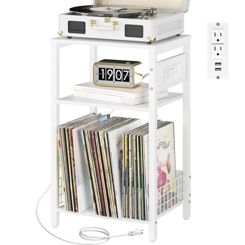 Yoobure Record Player Stand with Charging Station