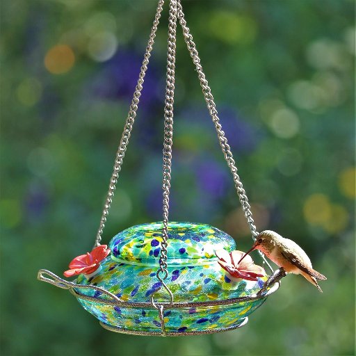 Nature's Way Hand Blown Illuminated Top Fill Hummingbird Feeder